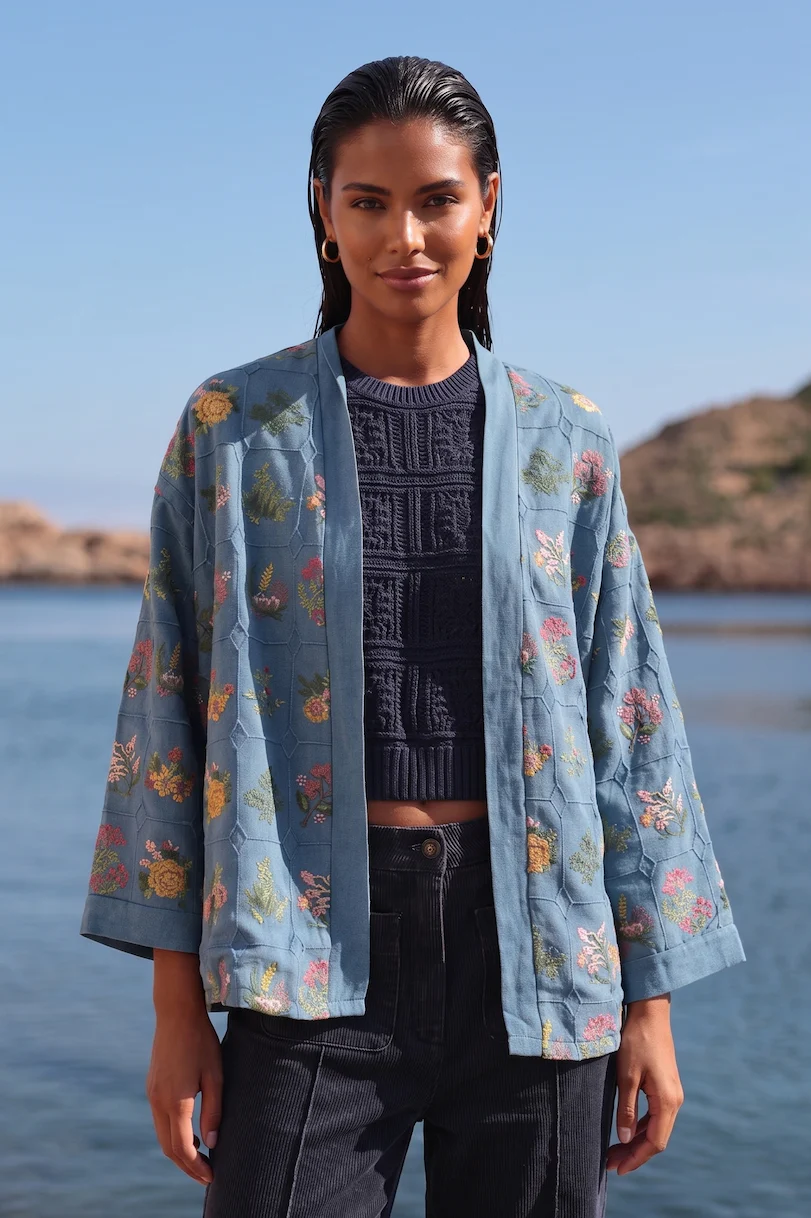 GIACCA KIMONO FANTASIA FIORI